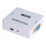 Mini Adaptador Conversor Hdmi Vga Transmite Áudio E Víde