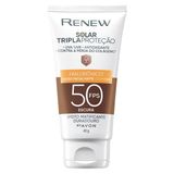Avon Protetor Solar Facial Renew Fps50 Com Cor Escura - 40g
