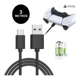 Cabo Carregador Controle Ps5 Xbox Series Usb-c 3 Metros