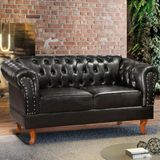 Namoradeira Chesterfield Duque 2 Lugares Via Encanto Courano Preto