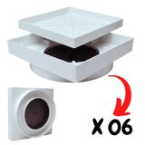 Kit 06 Ralo 15x15 Oculto Piso Porcelanato Inteligente Branco