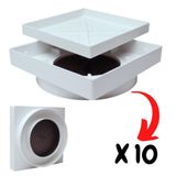 Kit 10 Ralo 10x10 Oculto Piso Porcelanato Inteligente Branco