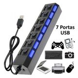 Hub Usb 7 Portas 3.0 Pendrive Tv Mouse Teclado Adaptador Top