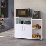 Fruteira Chão 2 Portas Armário Cozinha Branco Microondas Água