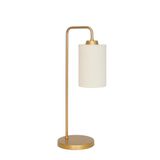 Abajur Luminária Mesa Retro Dourado Com Cúpula Cru.