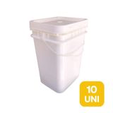 Balde Retangular 20l P Arroz Branco 10 Unid