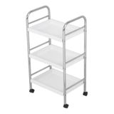 Carrinho Multiuso Organizador 74x40x32cm Com Rodas - Aço Inox