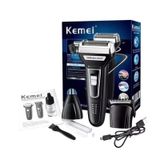 Máquina Barbear Shaver Kemei 3 Em 1 Nariz Barba Corpo Bivolt