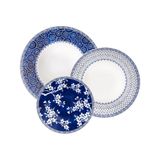 Jogo De Pratos Tramontina Umeko Em Porcelana Decorada 18 Peças