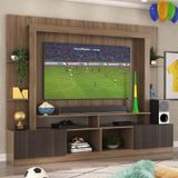 Rack Estante Com Painel Tv 65&quot; E 2 Portas Catar Multimóveis Br3395 Madeirado/tenerife