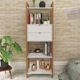 Estante para Livros Haia 2 Gavetas Yescasa Amêndoa/Branco