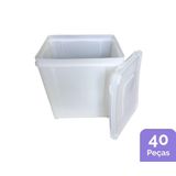 Pote Plastico Retangular Bpa Free- Kit 40 Peças