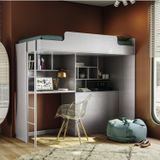 Cama Solteiro Multifuncional Com Escrivaninha Office New Conect Branco