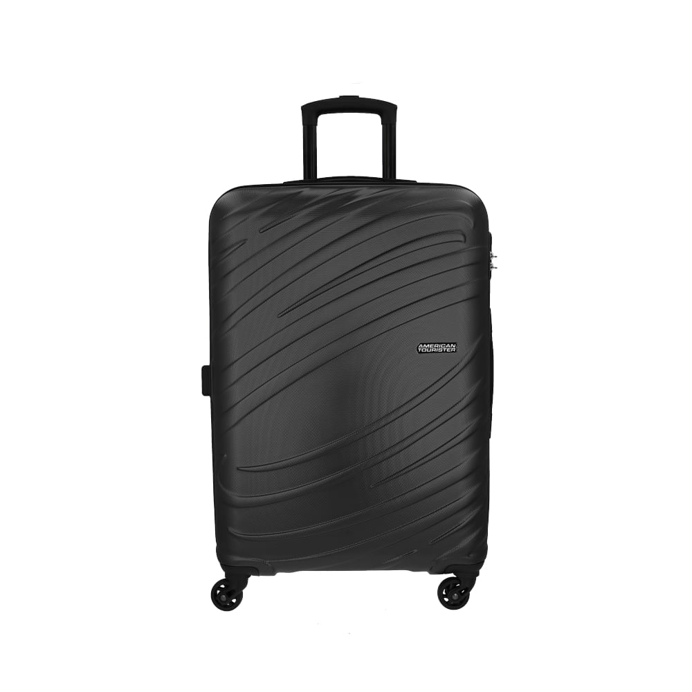 Mala Média Para Viagem Em Abs American Tourister Tesa Cadeado Integrado Rodas 360º Preta