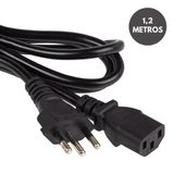 Cabo De Alimentação Ac Pc Monitor Fonte Tripolar 1,2m Plug