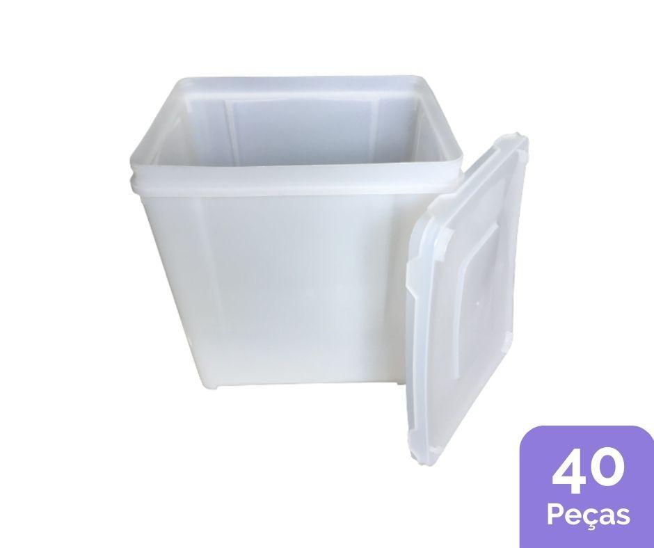 Potes De Plastico Para Mantimentos 10l - Kit 40 Peças