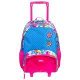 Mochila Escolar Juvenil Floral Plus Infantil Rodinhas Tam G