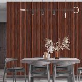 Kit 10 Rolos Papel De Parede Adesivo Madeira Mogno 3,0m
