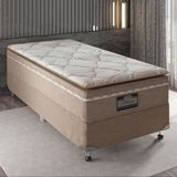 Cama Box De Solteiro Potenza Platinum Com Molas Lfk E Pillow Top 74x88x188cm Portobel
