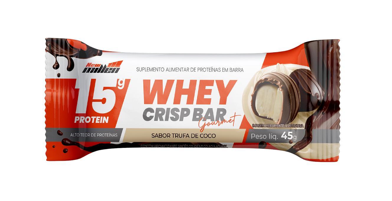 Barra Proteína Whey Crisp Bar Gourmet 12x45g - New Millen - Carrefour
