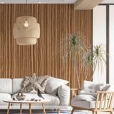 Kit 10 Rolos Papel De Parede Adesivo Madeira Mogno 3,0m