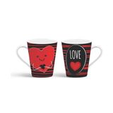 Caneca Tulipa Porcelana Estampa Love 290ml Porcelanas Finas