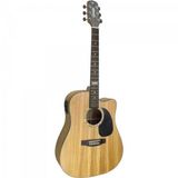 Violao Eletroacustico Dreadnought Folk Cutaway Aco Gf-1d Ceq Zebra Giannini