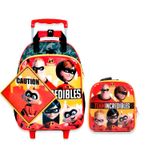Super Kit Escolar Os Incríveis Mochila De Rodas Lancheira