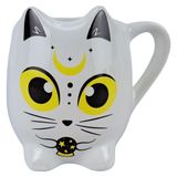 Caneca Porcelana 300 Ml Gato Vidente Chá Da Tarde