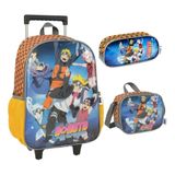 Kit Mochila Naruto Boruto Rodinhas Original Infantil Grande