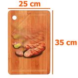 Tabua Corte Carne Madeira Bambu Churrasco Cozinha Mor 25x35