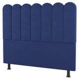 Cabeceira Cama Box Casal King Size Lana 195cm Suede Azul - Desk Design