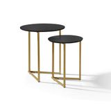 Mesa Lateral Pé De Ferro Dourado Estilo Industrial Versátil