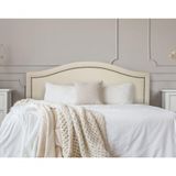 Cabeceira King Curva Luxo 193x60 Courino Off White - Tachas Fumê