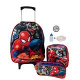 Mochila Homem Aranha De Rodinhas + Lancheira + Estojo