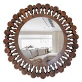 Espelho Decorativo Moldura Madeira Ddek Quebec 65 Cm