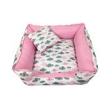 Cama Pet + Almofada P Cachorro Médio - Nuvem Rosa