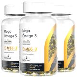 Kit 3x Mega Ômega 3 Meg-3 33% Epa / 22% Dha 60 Softgels