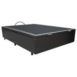 Base Box Baú Para Cama Casal 138x188cm Liz S05 Sintético Preto - Mpozenato