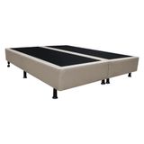 Base Box Para Cama Casal King 192x203cm Bipartido Liz S05 Sintético Bege - Mpozenato