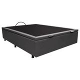 Base Box Baú Para Cama Viúva 128x188cm Liz S05 Sintético Cinza - Mpozenato