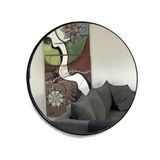 Espelho Redondo 50cm Com Moldura Preto