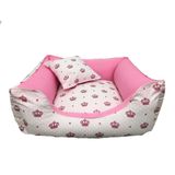 Cama Pet + Almofada P Cachorro Médio - Coroa Rosa/pink