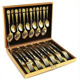 Talher Dourado 24 Peças De Luxo Sofisticado Mesa Posta