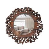 Espelho Decorativo Moldura Madeira Pegui Santorini 65 Cm