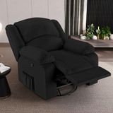 Poltrona Do Papai Reclinável Sala De Cinema Madrid Glider Manual Giratória Massagem Usb Pu Preto G23
