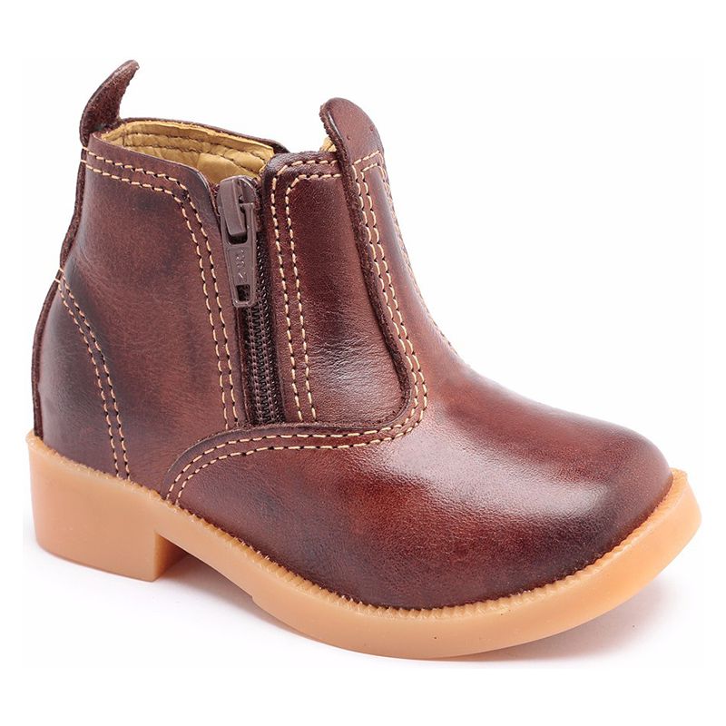 Botina Infantil Masculina Com Zíper Pinhão 1202