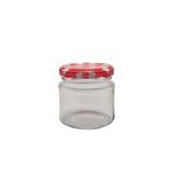 Pote De Vidro 150 Ml Com Tampa Xadrez Vermelha- 24 Unidades