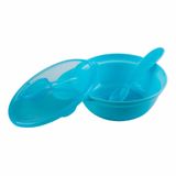 Pratinho Tigela Bowl Com Tampa E Colher 300ml Azul Buba