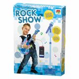 Guitarra Infantil Com Microfone Pedestal Rock Show Azul Dm Toys